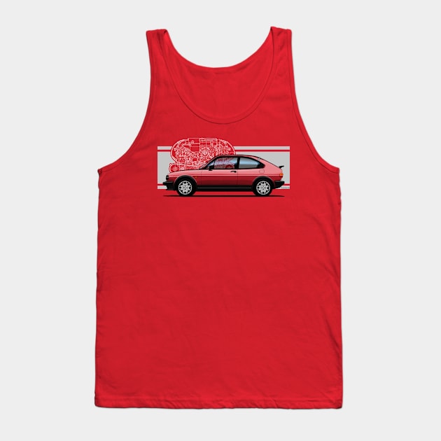 The iconic classic compact car designed by Giugiaro Tank Top by jaagdesign